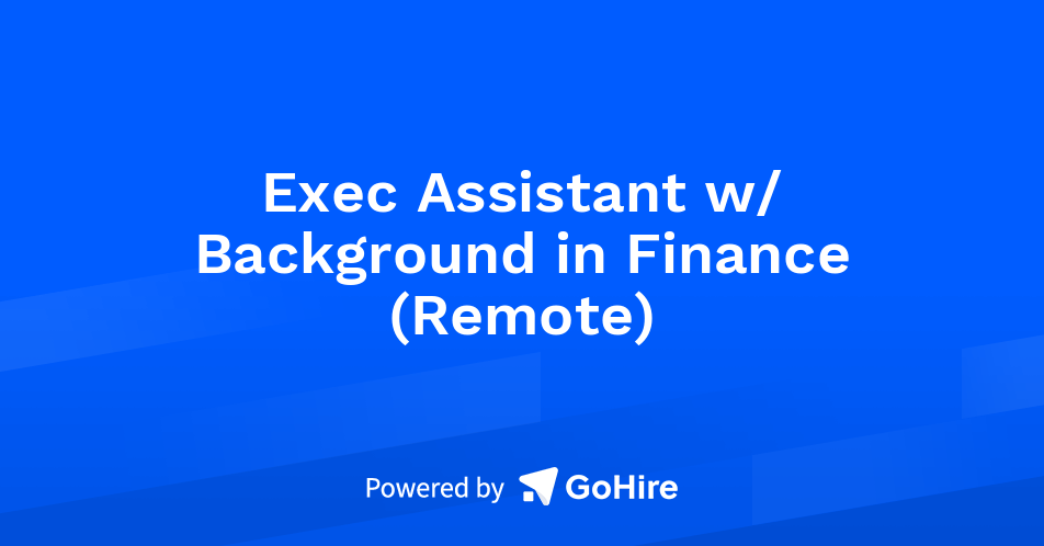 Exec Assistant w/ Background in Finance (Remote) at Bamboo Works | Jobs ...
