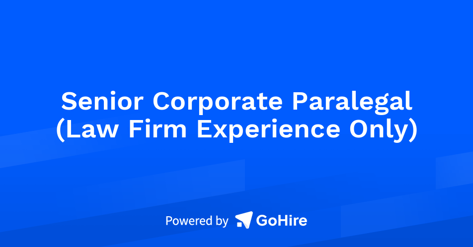 Senior Corporate Paralegal (Law Firm Experience Only) – Coach AB