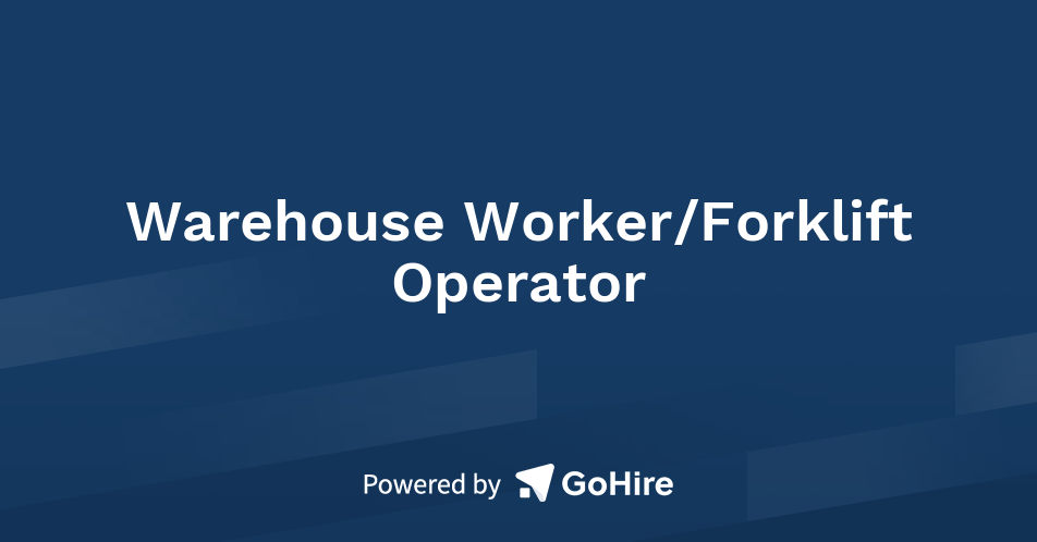 Warehouse Worker/Forklift Operator at Gillfor Distribution | Jobs at ...