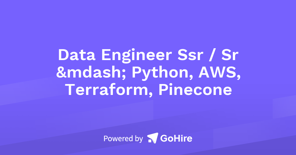 Data Engineer Ssr / Sr — Python, AWS, Terraform, Pinecone at OneSeven ...