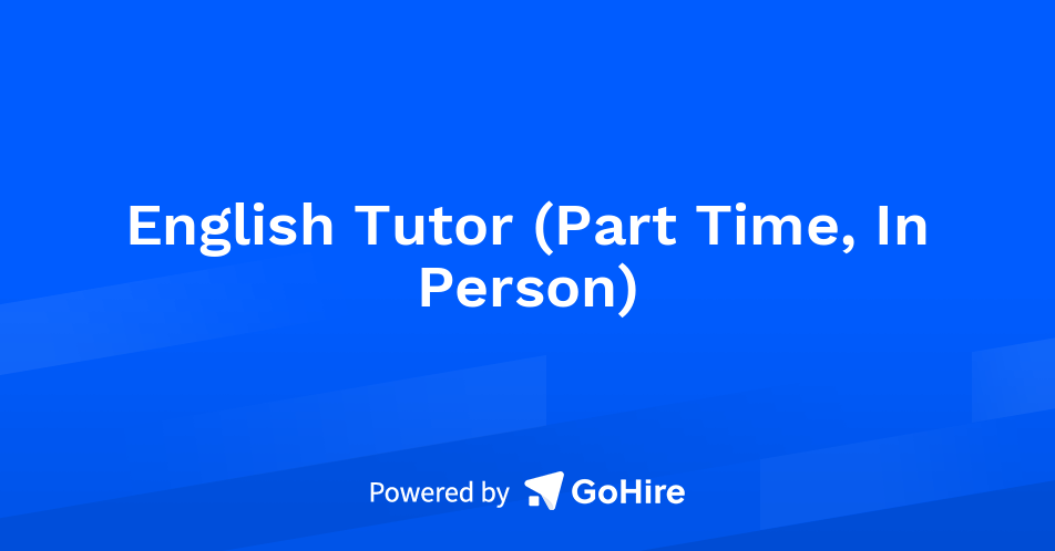English Tutor (Part Time, In Person) at Concorde Education | Jobs at ...