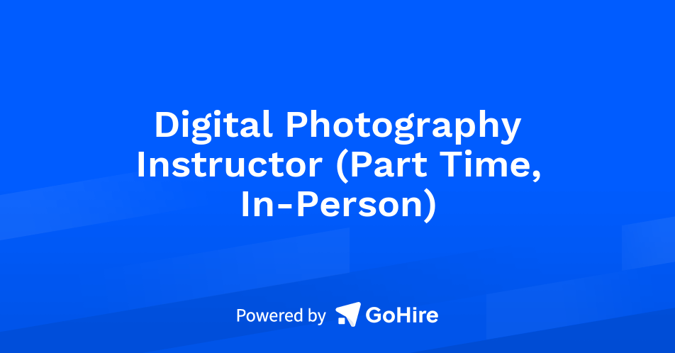 Digital Photography Instructor (Part Time, In-Person) at Concorde ...
