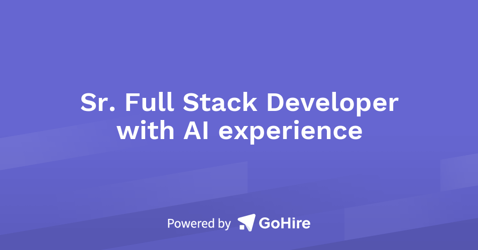 Sr. Full Stack Developer with AI experience at Dataflix | Jobs at Dataflix
