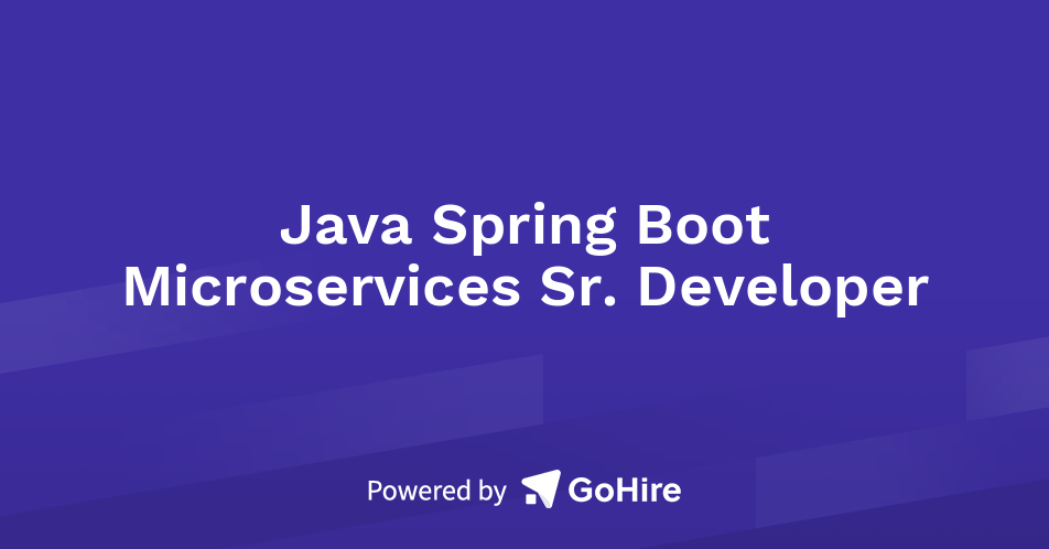Java Spring Boot Microservices Sr. Developer at N Consulting Ltd | Jobs ...