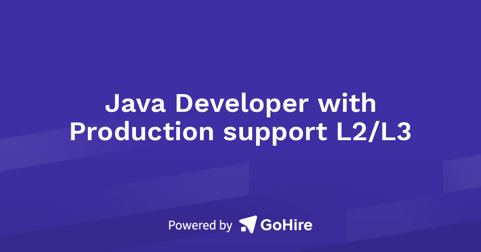 Java Developer with Production support L2/L3 at N Consulting Ltd | Jobs ...